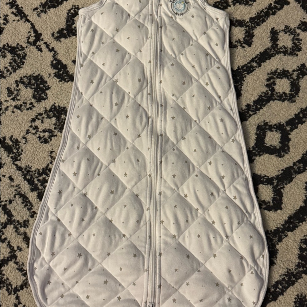Quilted White Baby Sleep Sack